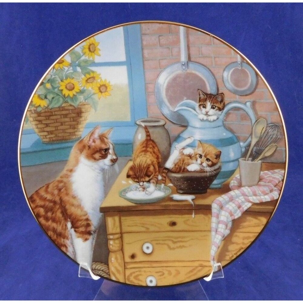 Table manners by Gre Gerardi from Country Kittens wall decor plate